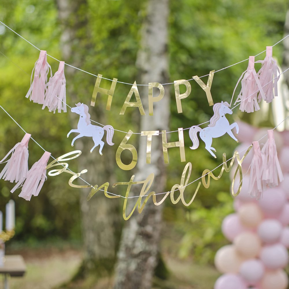 Ginger Ray Eco-Friendly Customisable Princess Happy Birthday Party Bunting Decoration
