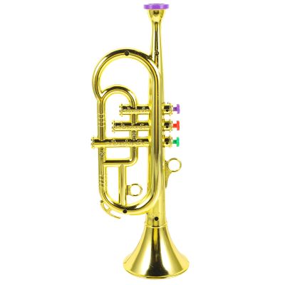STOBOK Trumpet Toy Trumpet for Kids, Instruments Wind and Brass Musical Instruments for Kids Party Favors Early Educational s Tool, Golden Musical s