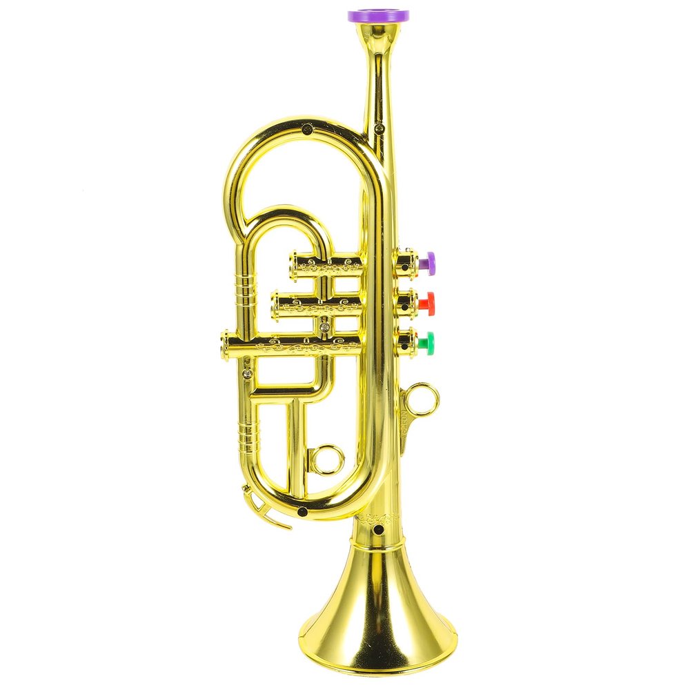 STOBOK Trumpet Toy Trumpet for Kids, Instruments Wind and Brass Musical Instruments for Kids Party Favors Early Educational s Tool, Golden Musical s