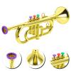 STOBOK Trumpet Toy Trumpet for Kids, Instruments Wind and Brass Musical Instruments for Kids Party Favors Early Educational s Tool, Golden Musical s view 3