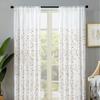 HooHero High Grade Small Leave Embroidered Sheer Curtains Rod Pocket for Living Kids Room Bedroom Nursery(2 Panels, W 50 x L 84 inch, Beige) view 1