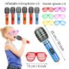 smilixin 22 Pack Inflatable Guitar,Blow Up Guitar,Inflatable Rock Star Toy Set,6 Inflatable Guitars,6 Microphones,6 Shutter Shading Glasses,1 Saxophone,1 Inflatable Piano,1 Inflatable Recorder view 3