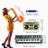 smilixin 22 Pack Inflatable Guitar,Blow Up Guitar,Inflatable Rock Star Toy Set,6 Inflatable Guitars,6 Microphones,6 Shutter Shading Glasses,1 Saxophone,1 Inflatable Piano,1 Inflatable Recorder view 4
