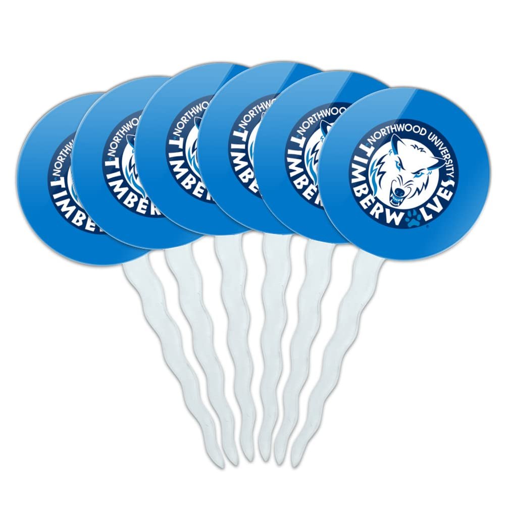 GRAPHICS & MORE Northwood University Secondary Logo Cupcake Picks Toppers Decoration Set of 6
