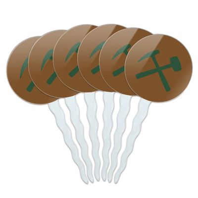 GRAPHICS & MORE Montana Tech of The University of Montana Secondary Logo Cupcake Picks Toppers Decoration Set of 6