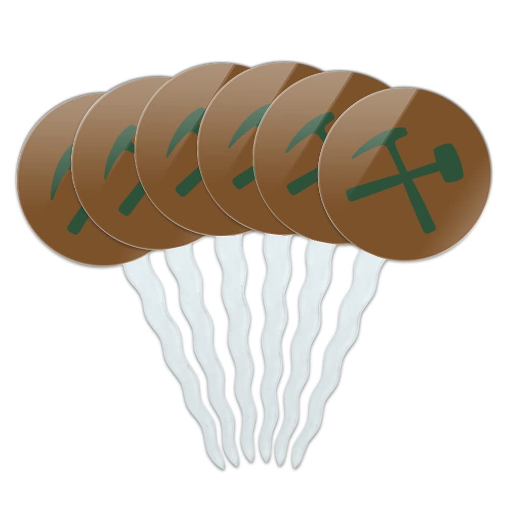 GRAPHICS & MORE Montana Tech of The University of Montana Secondary Logo Cupcake Picks Toppers Decoration Set of 6