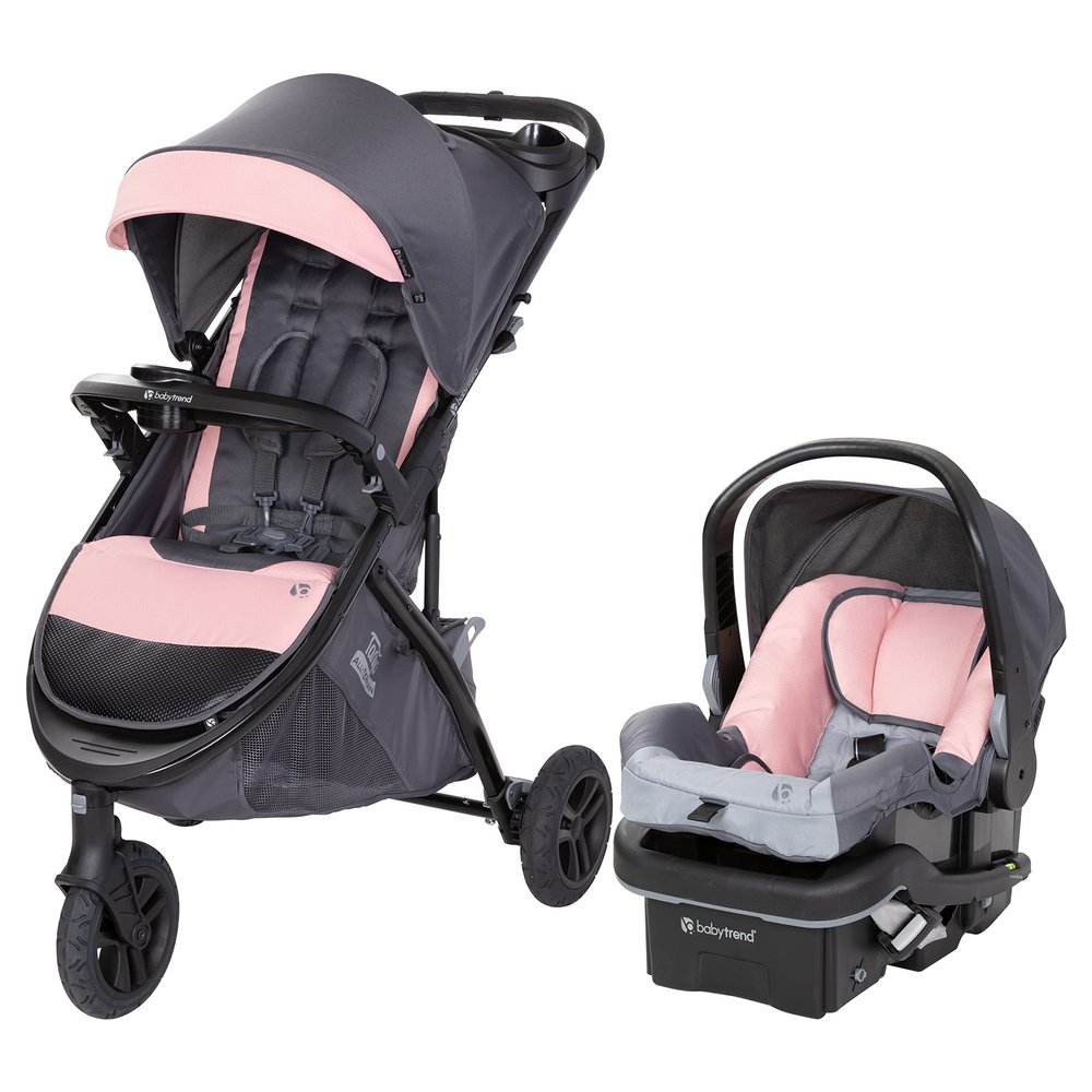 Baby Trend Tango 3 All-Terrain Stroller Travel System with EZ-Lift Plus Infant Car Seat, Ultra Pink