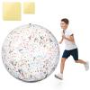 60 Inch Giant Beach Ball Large Inflatable Ball Glitter Beach Ball Jumbo Swimming Pool Ball Clear Confetti Balls with 8 TPU Repair Tape for Kids and Adults Summer Beach Pool Party Favor, 5 Feet view 1