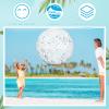 60 Inch Giant Beach Ball Large Inflatable Ball Glitter Beach Ball Jumbo Swimming Pool Ball Clear Confetti Balls with 8 TPU Repair Tape for Kids and Adults Summer Beach Pool Party Favor, 5 Feet view 4