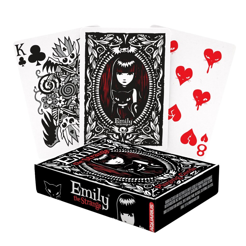 AQUARIUS Emily The Strange Playing Cards Emily The Strange Themed Deck of Cards for Your Favorite Card Games - Officially Licensed Emily The Strange Merchandise & Collectibles
