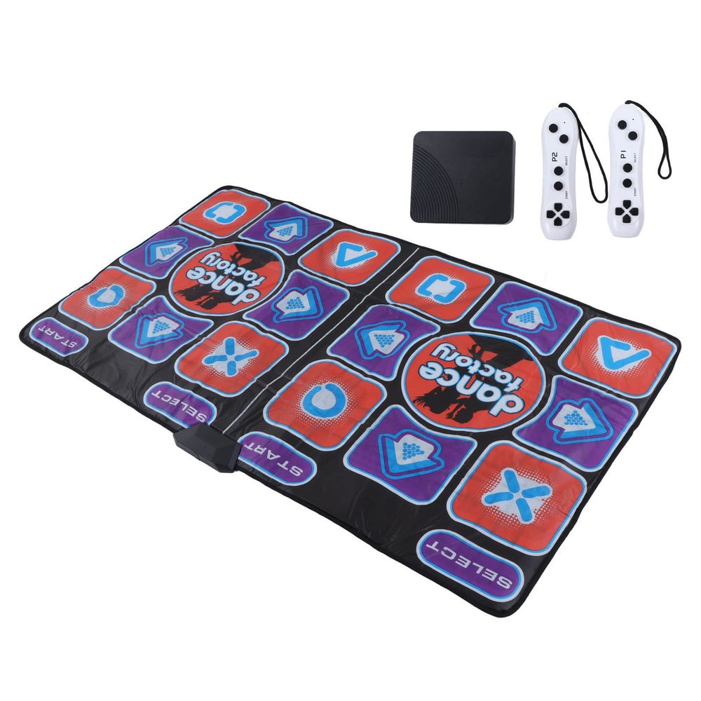 Luqeeg Musical Electronic Dance Mats, Double Player Dance Pad,Foldable Exercise Dance Mat with 2 Remote Controls with AV Cable Exercise Fitness Dance Step Pad Games for TV for Indoor