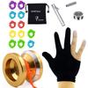 MAGICYOYO N8 Yoyo Pro Responsive Yoyos & Unresponsive Yo-yos for Kids Teens Adults, Dual Modes Yo-yo Beginner to Advanced, Yo Yo Metal with Unresponsive Bearing+12 Yo Yos Strings+ Bag+ Remover, Golden view 4
