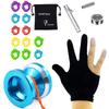 MAGICYOYO N8 Yoyo Professional Responsive & Unresponsive Yo-yo for Kids Teens Adults Toy, Beginners to Advanced Pocket Yoyos Metal with Unresponsive Bearing+12 Yo Yos Strings+ Bag+ Remover, Blue view 3