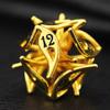 Wemune DND Dice Set, 7 Pcs Brass Gold Leaf Metal Cutout Polyhedral Dungeons and Dragons Dice for MTG, TRPG Role Playing Dice Game, Creative Gifts view 2