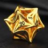 Wemune DND Dice Set, 7 Pcs Brass Gold Leaf Metal Cutout Polyhedral Dungeons and Dragons Dice for MTG, TRPG Role Playing Dice Game, Creative Gifts view 3