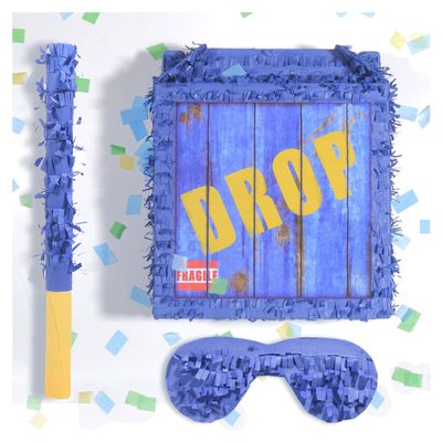 Tuoyi Drop Box Piatas Boombox, Hand Made Mexico Fiesta Piatas Boom Box for Birthday Parties, Carnival and Related Events, With Piatas Stick and Blindfold (DROP BOX)