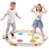 Costzon Montessori Wooden Balance Beam Step Stones, 12-pcs Kids Gymnastics Obstacle Course Balance Board Playset for Coordination, Motor Skills, Natural Development Toy Gift for Age 3+ Years view 1