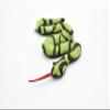 Snake, Reptiles, Green, Hand Made, Thailand Sand Creatures, Paper Weight, Bean Bag, Cornhole 3" TH15 BB67 view 2