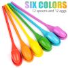 24 Pack Easter Egg and Spoon Race Game, 6 Colors Egg Spoon Race Game Sets with 12 Eggs and 12 Spoons, Halloween Egg Hunt Games, Easter Egg Toys for Kids view 2