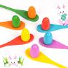 24 Pack Easter Egg and Spoon Race Game, 6 Colors Egg Spoon Race Game Sets with 12 Eggs and 12 Spoons, Halloween Egg Hunt Games, Easter Egg Toys for Kids view 3
