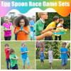 24 Pack Easter Egg and Spoon Race Game, 6 Colors Egg Spoon Race Game Sets with 12 Eggs and 12 Spoons, Halloween Egg Hunt Games, Easter Egg Toys for Kids view 4