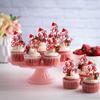 24 PCS Oh Baby Cupcake Toppers Red Glitter Santa Hat Baby Shower Merry Christmas Cupcake Picks for Christmas Theme Baby Shower Kids Birthday Party Cake Decorations Supplies view 3