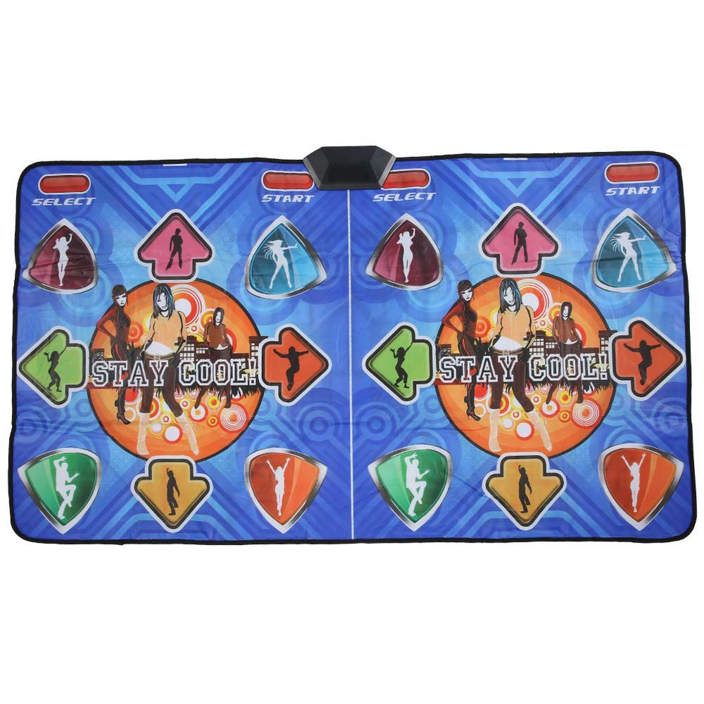 Double Dance Mat Game for TV, Dance Mat for Kids and Adults Dancing Game Dance Pad PVC Dance Mat with TV Video Interface, Computer USB Interface, Support for systems