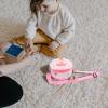 STOBOK Children Drum Toy Percussion Toys Kids Floor Drum Hand Drum Toy Kids Drum Toy Early Educational Drum Toy Wooden Drum Toy Wood Drum Toy Music Waist Drum Baby Plastic view 2
