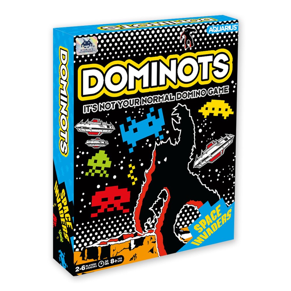 AQUARIUS Space Invaders Dominots Tile Game - Space Invader Themed Tile Game - Family Fun for Kids & Adults - Officially Licensed Space Invaders Merchandise & Collectibles