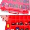 Double Sided Toy Storage Organizer Case for Hot Wheels Car, for Matchbox Cars, for Mini Toys, for Small Dolls. Carrying Box Container Carrier with 48 Compartments - Red (Box Only) view 3