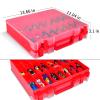 Double Sided Toy Storage Organizer Case for Hot Wheels Car, for Matchbox Cars, for Mini Toys, for Small Dolls. Carrying Box Container Carrier with 48 Compartments - Red (Box Only) view 4