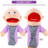 Grandmother Hand Puppet, Family Member Figure Puppets with Movable Mouth, Plush Hand Puppet Pretend Play Toys Storytelling Props Early Educational Toy for Girls Boys view 3