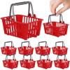 10 Pcs Mini Shopping Basket Miniature Shopping Cart for Kids Plastic Basket with Handles mini Grocery cart Dollhouse Decoration Tiny Foodie Play Store view 1