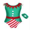 Aislor Kids Girls Santa Elf Costume Christmas Gymnastic Ballet Leotards Athletic Dance Unitard Bodysuit with Headband Green 4 Years view 1
