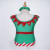 Aislor Kids Girls Santa Elf Costume Christmas Gymnastic Ballet Leotards Athletic Dance Unitard Bodysuit with Headband Green 4 Years view 4