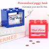 Custom Piggy Bank, Persinalized Toy Brick Shape Money Box, Money Banks for Bills and Coins, Can be Used as A Small Fish Tank view 2