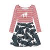 Allcute Teen Girls Twirly Long Sleeve A Line Dress Red Black Star Striped Cat Print Kids Loose Fit Cute Graphic School Dance Party Tunic Skater Dress Size 15-16 Princess Costumes view 1