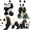 Gemini&Genius Panda Animal Toys, Panda Figurines Toy Set for Kids, Zoo Toy Figures Family Set with Bamboo Baby Pandas, Birthday Cake Topper Party Decor (4Pcs) view 1