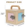 Beech Wooden Lock Box with 4 Different Doors & Various Lock Mechanisms Helps Develop Probelm Solving Skills,Montessori Wooden Educational Toy,Learning Fine Motor Skills Activity Board for 1+ Years view 2