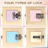 Beech Wooden Lock Box with 4 Different Doors & Various Lock Mechanisms Helps Develop Probelm Solving Skills,Montessori Wooden Educational Toy,Learning Fine Motor Skills Activity Board for 1+ Years view 3