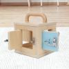 Beech Wooden Lock Box with 4 Different Doors & Various Lock Mechanisms Helps Develop Probelm Solving Skills,Montessori Wooden Educational Toy,Learning Fine Motor Skills Activity Board for 1+ Years view 4