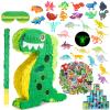 Hanaive 141 Pcs Dinosaur Piata for Birthday Party, Dino Piata Set with Blindfold and Baton, 16 x 12 x 3 Inch, Kids Dinosaur Themed Party Favors for Boys and Girls(Lovely Style) view 1