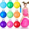 Meooeck 9 Pcs Hopper Ball Carnival Outdoor Game 22 Inch Jumping Hopping Outdoor Bouncy Ball with Handles and Air Pump for Sports School Games Exercise(Multicolor) view 1
