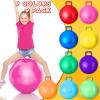 Meooeck 9 Pcs Hopper Ball Carnival Outdoor Game 22 Inch Jumping Hopping Outdoor Bouncy Ball with Handles and Air Pump for Sports School Games Exercise(Multicolor) view 3