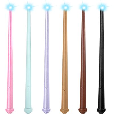 Skylety 6 Pieces Light Up Witch Fairy Magic Wand Light and Sound Wizard Toy Wands Illuminating Birthday Party Costume Accessory for Halloween Cosplay Masquerade(Multicolored)