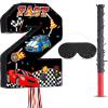 Harrycle Race Car Piata Pull String Cars Piatas for Birthday Party Decorations Number 2 3 4 5 6 with Blindfold Stick Small Red Black Racing Theme 2nd 3rd 4th 5th 6th Party Supplies(Number 2) view 1