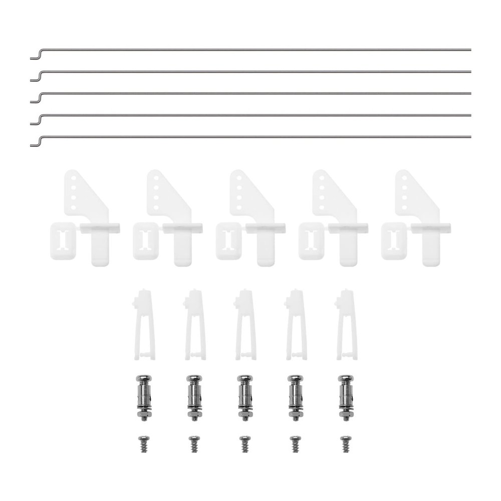 The Lord of the Tools 15Pcs Fixed Wing Airplane Control Horn Kit 1.2 X 200mm Pushrod 1.3mm Pushrods Connector Control Horn Accessories for RC Model Airplanes RC Helicopter