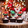 24 PCS Christmas Elf Cupcake Toppers Assembled Double Sided Boy or Girl Christmas Cupcake Picks for Merry Christmas Theme Gender Reveal Baby Shower Girls Birthday Party Cake Decorations Supplies view 4