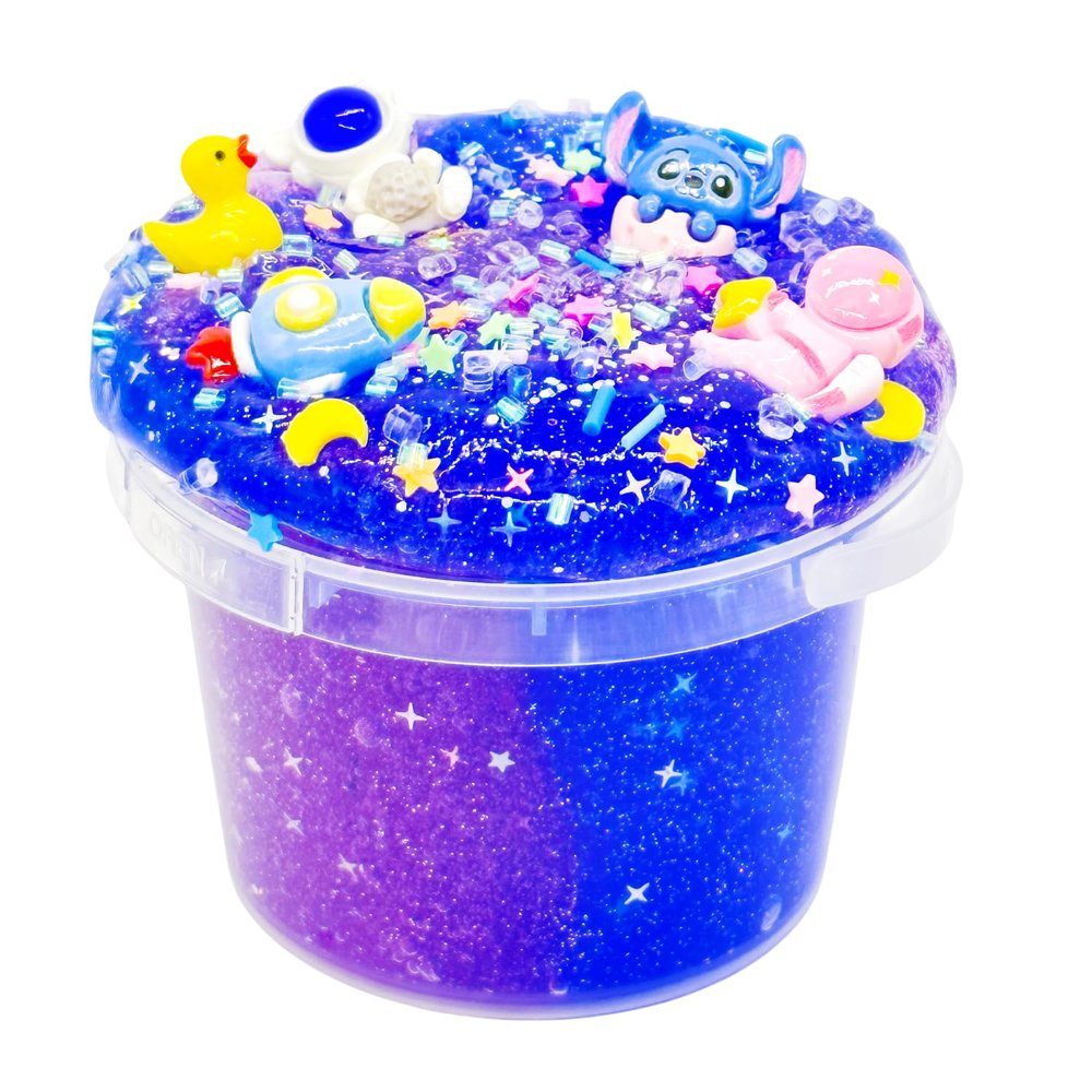 Big Bucket Premade Blue and Purple Galaxy Slime, Stretchy Non-Sticky, Sensory and Tactile Stimulation, Educational Game, Idea Stocking Stuffers Birthday Gifts Party Favors for Boys and Girls