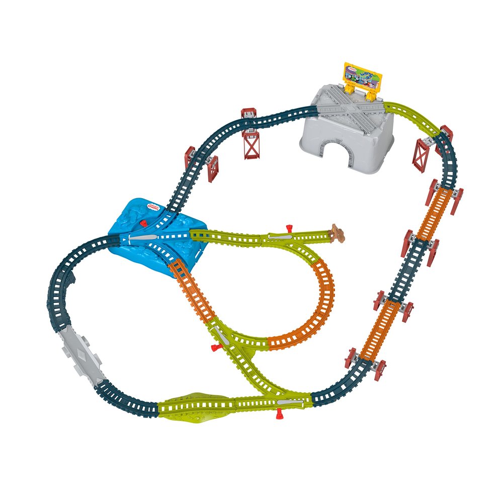 Thomas & Friends Toy Train Tracks Set, Connect & Build Bucket, 34-Piece Expansion Pack for Diecast & Motorized Trains, Kids Ages 3+ Years